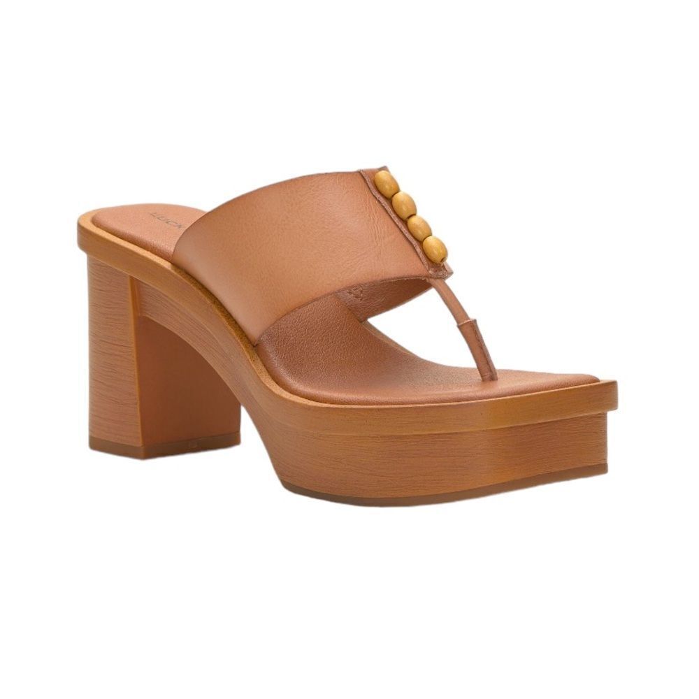 NWT LUCKY BRAND MANDELINA PLATFORM HEELED SANDALS BEACHY SUMMER SIZE 9‎
